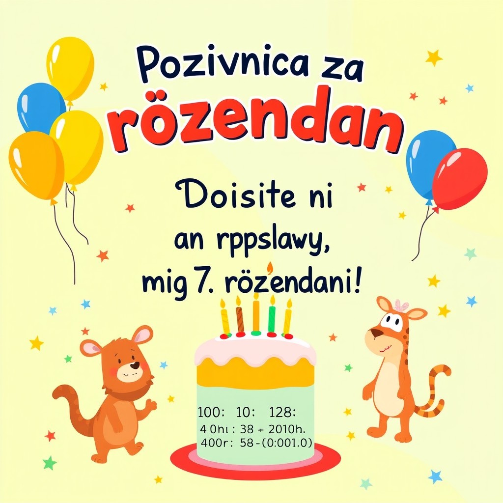 A colorful and fun birthday invitation card for a young boy