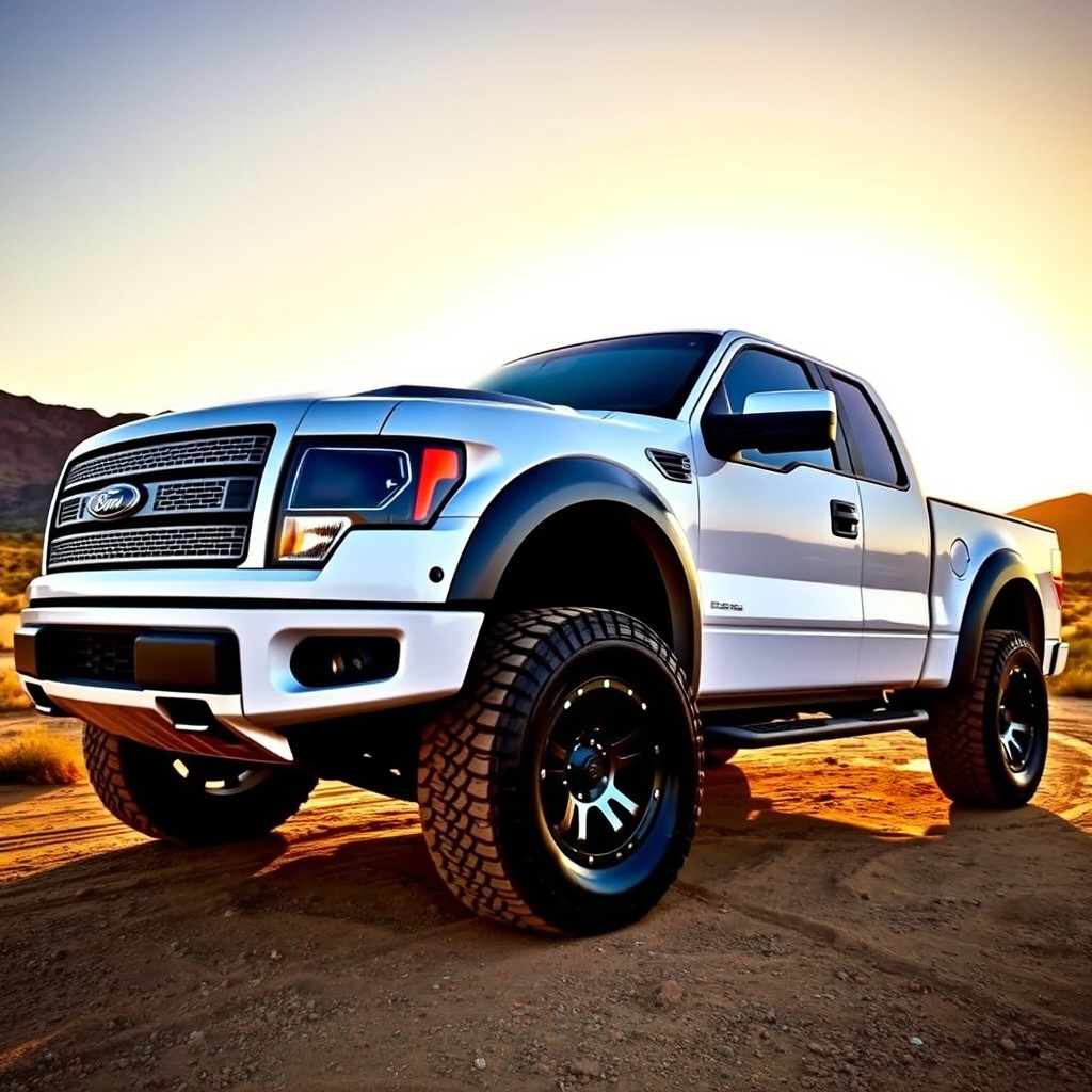 A stunning 2010 Ford F-150 Raptor, first generation, extended cab in a brilliant white color
