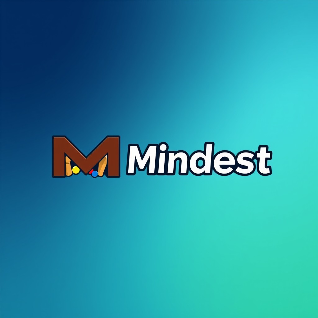 A sleek and modern logo design for the game of backgammon featuring the word 'Mindest' prominently