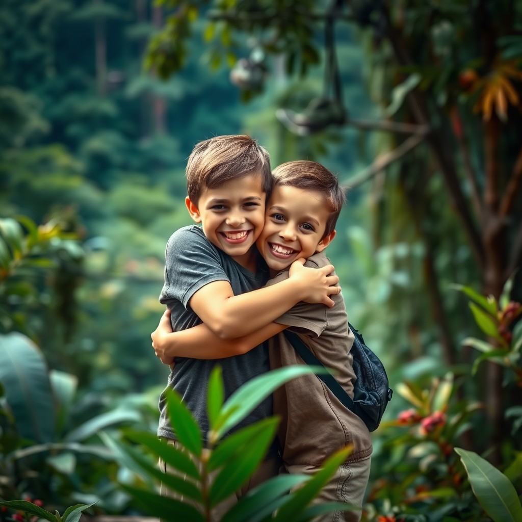 A captivating scene set against the stunning backdrop of the Amazon rainforest, showcasing lush greenery and the essence of the vibrant ecosystem