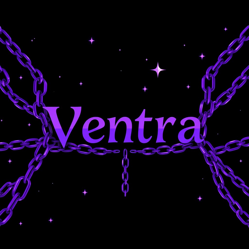 A dynamic logo design for a business named 'Ventra', focusing on a shadow theme