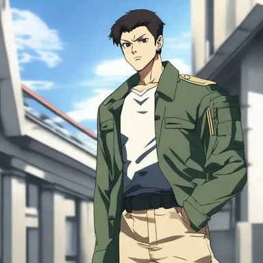 The main character in the anime series is a military man with exceptional combat skills.