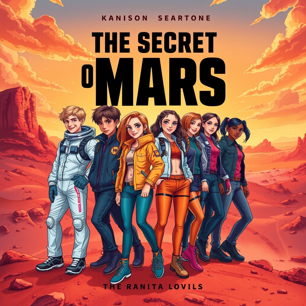 An eye-catching cover design for the novel titled 'The Secret of Mars', set on the planet Mars