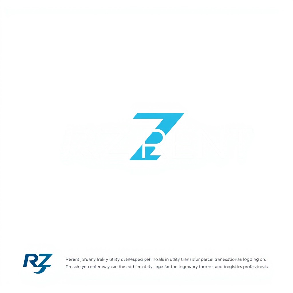 A minimalist and elegant logo design for 'RZ RENT', a rental company specializing in utility vehicles for parcel transport professionals