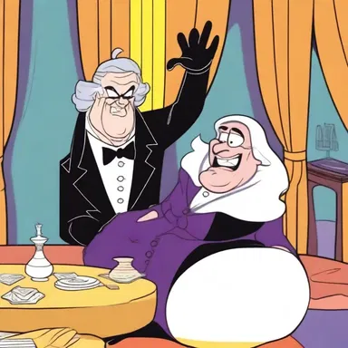 In the cartoon show, the villain constantly expresses his death wish to the main character.