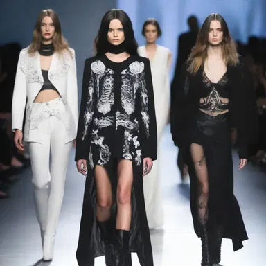 The fashion designer showcased a collection inspired by the concept of death wish, with bold and edgy designs.