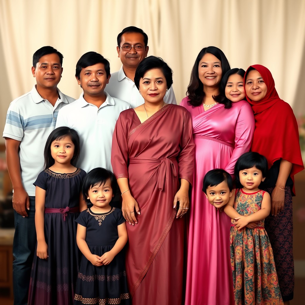 A heartwarming Filipino family portrait featuring 10 family members