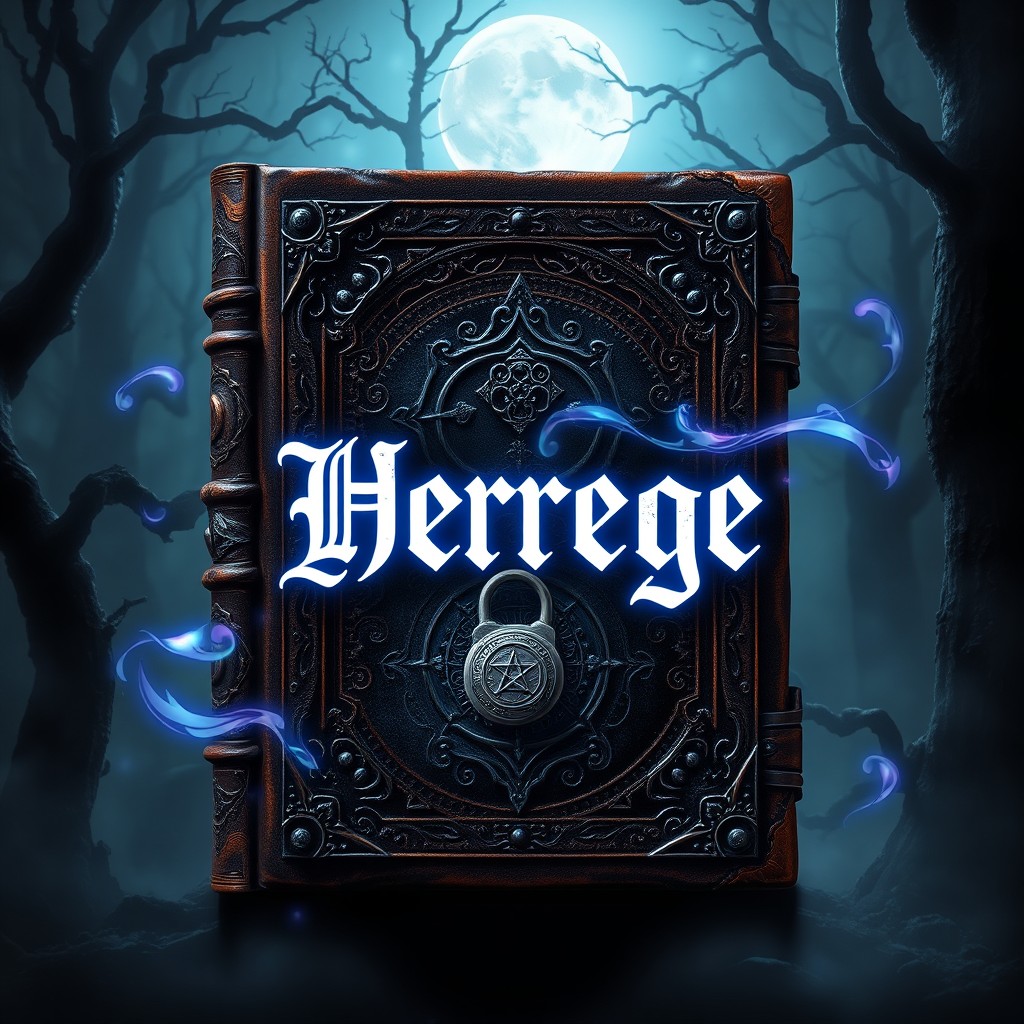A striking book cover for a dark grimoire titled 'Herege'