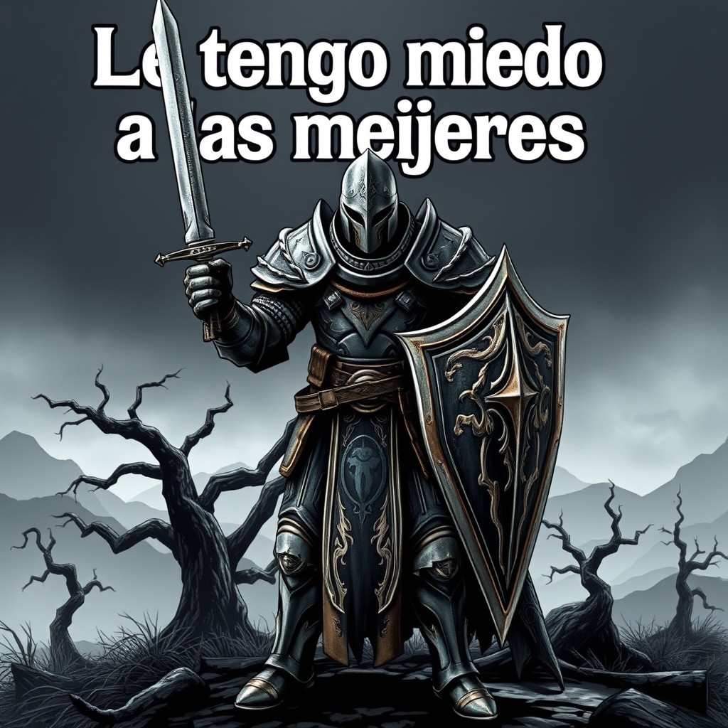 A stylized thumbnail featuring a Dark Souls knight, clad in intricate armor with a worn and weathered design, standing heroically
