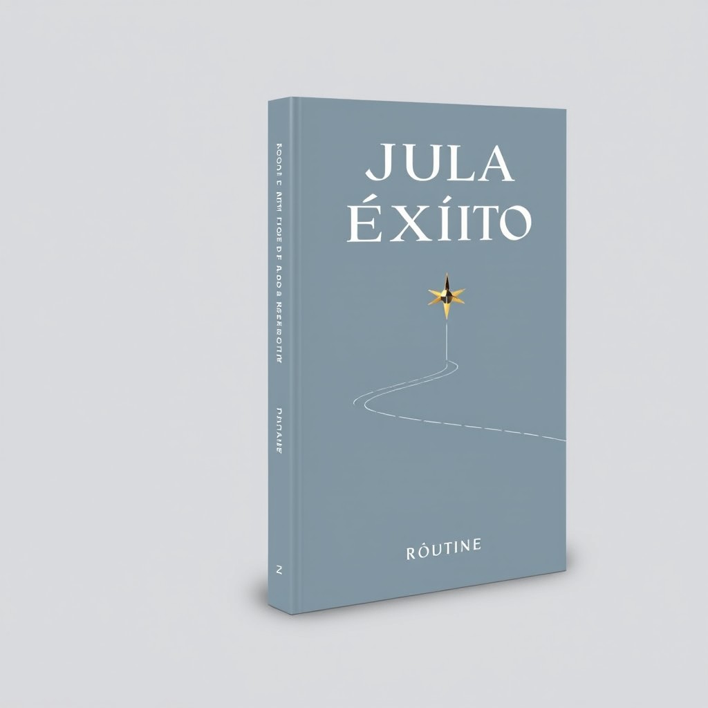 A minimalist book cover design for a self-help book titled 'Brújula de Éxito'
