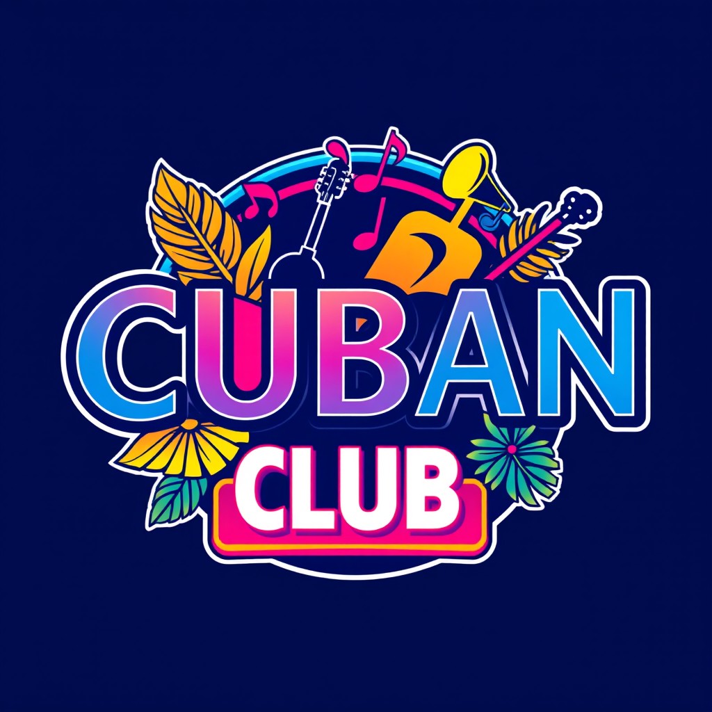 A modern and vibrant logo featuring the name 'CUBAN CLUB'