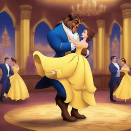 A digital art image of a scene inspired by the Disney movie Beauty and the Beast