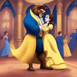 A digital art image of a scene inspired by the Disney movie Beauty and the Beast