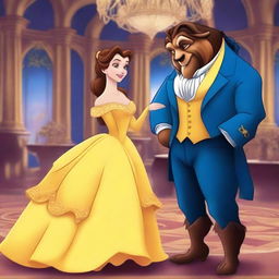 A digital art image of a scene inspired by the Disney movie Beauty and the Beast