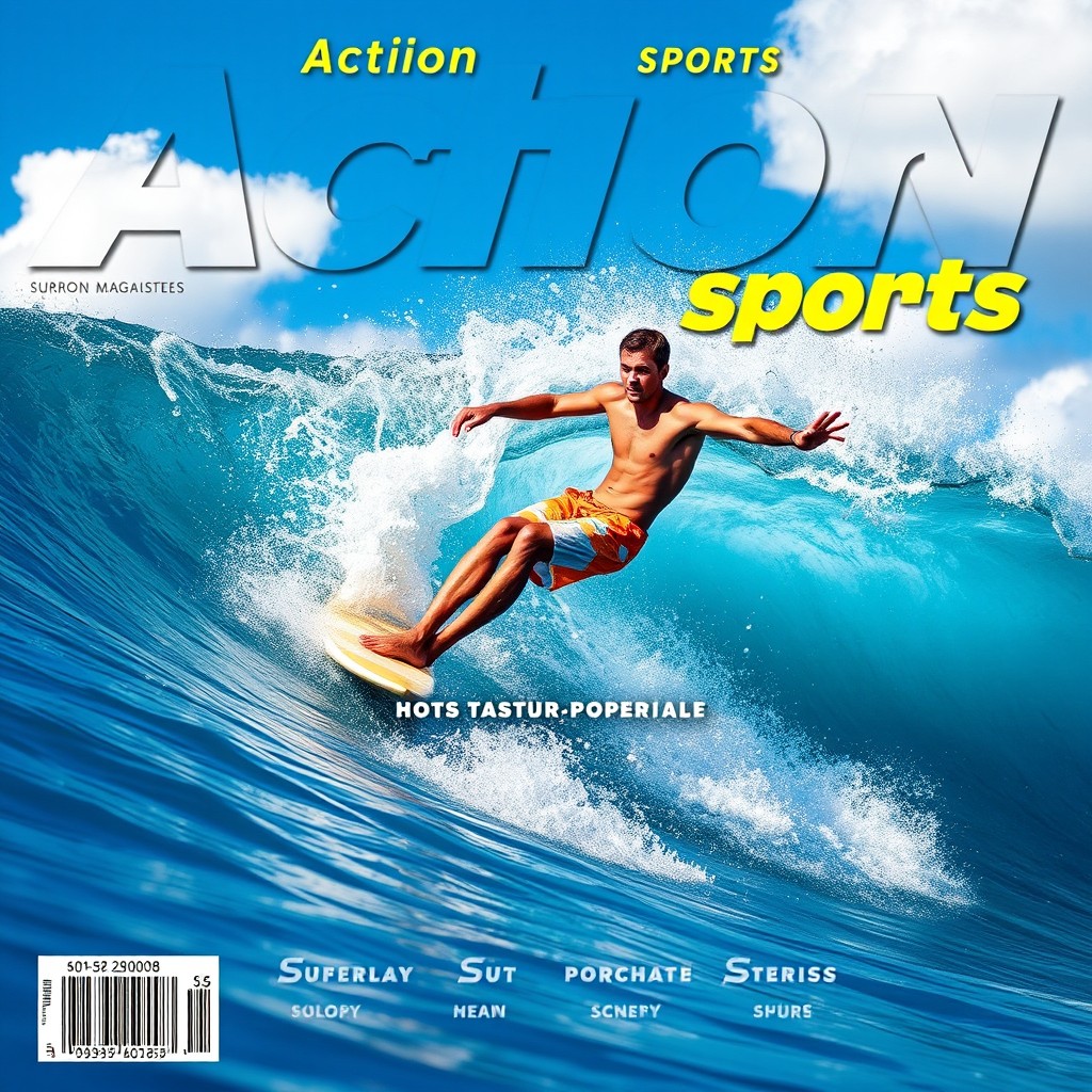 A dynamic image of a surfer riding a massive wave, captured in the heat of the action