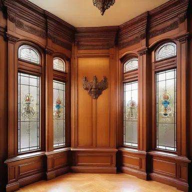 The cartoon character's house was filled with detailed millwork, from the decorative wood paneling to the ornate window frames.