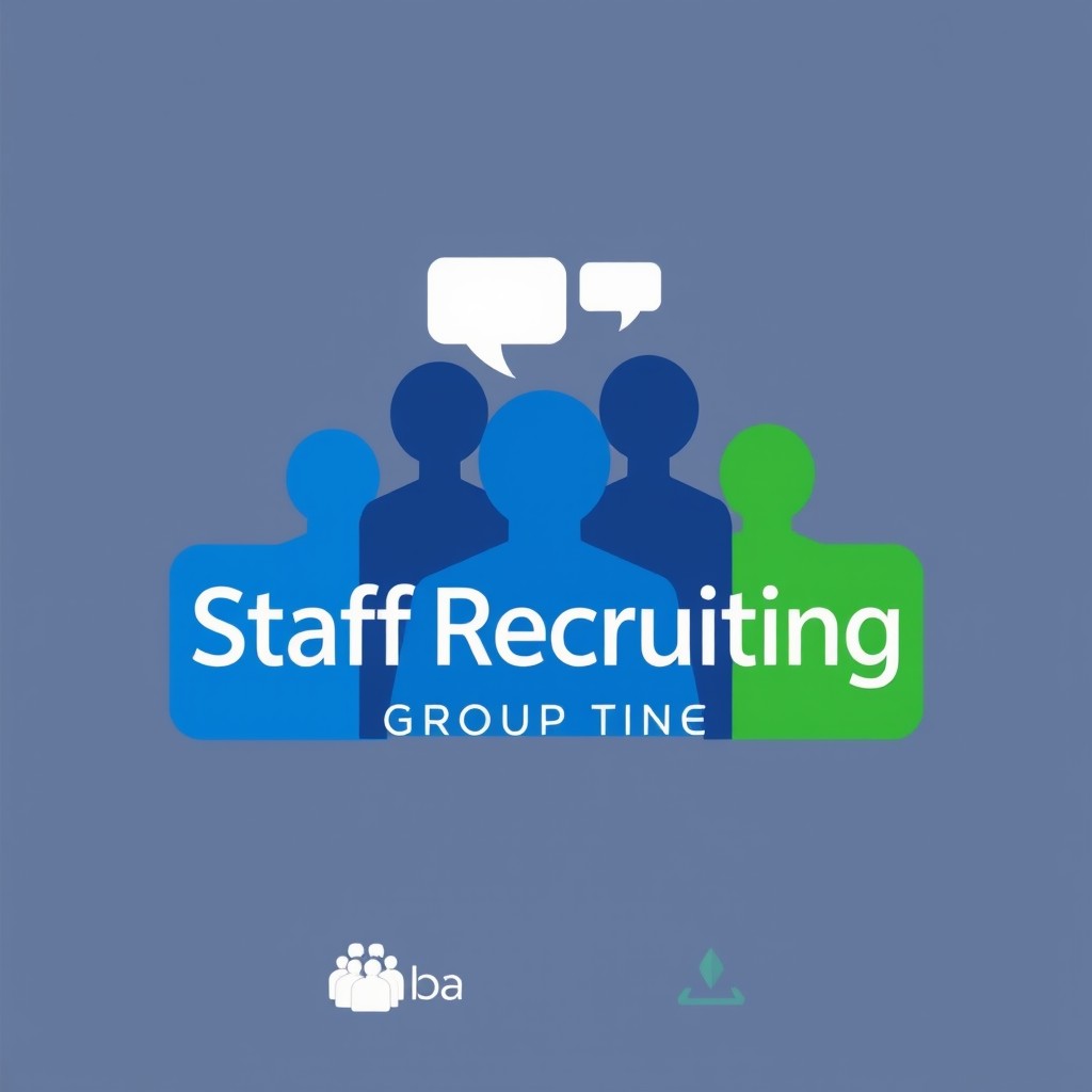 A modern and professional logo design for a staff recruiting group chat
