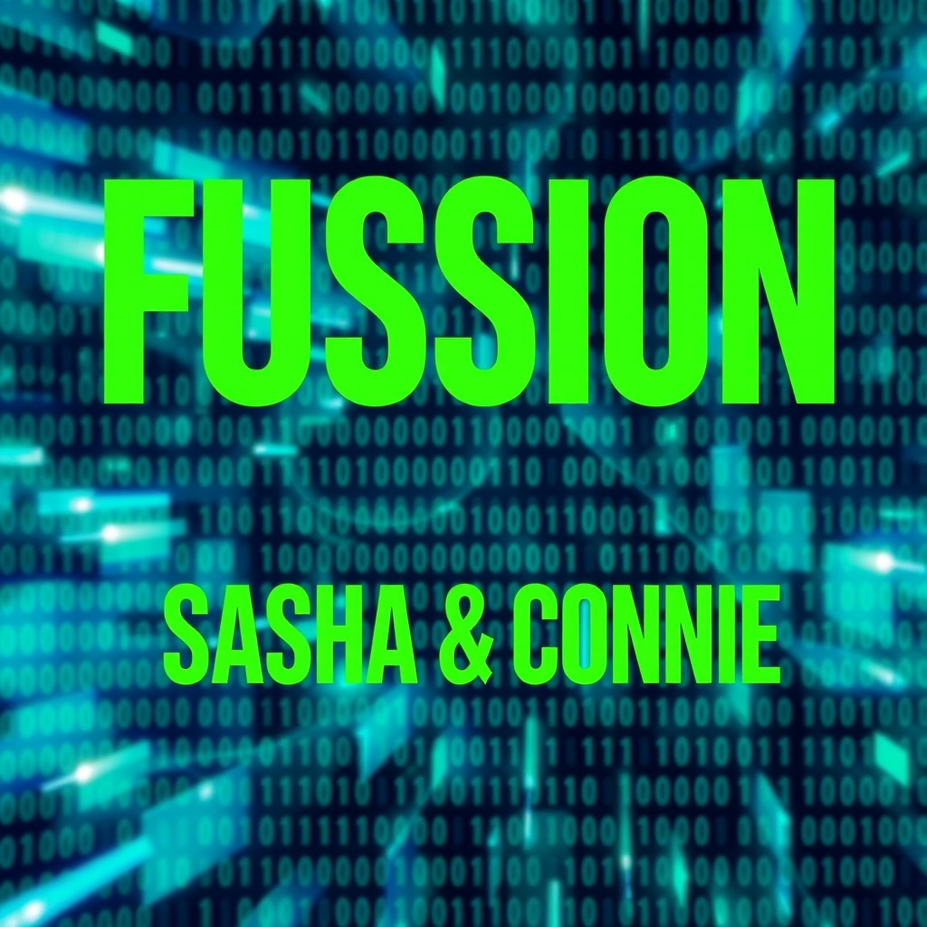 A striking poster design featuring bold text in vibrant green color stating "FUSSION 2