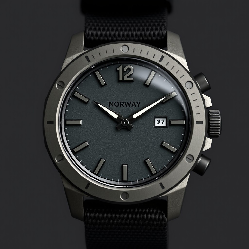 A rugged wristwatch design inspired by the stunning landscapes of the Norwegian mountains