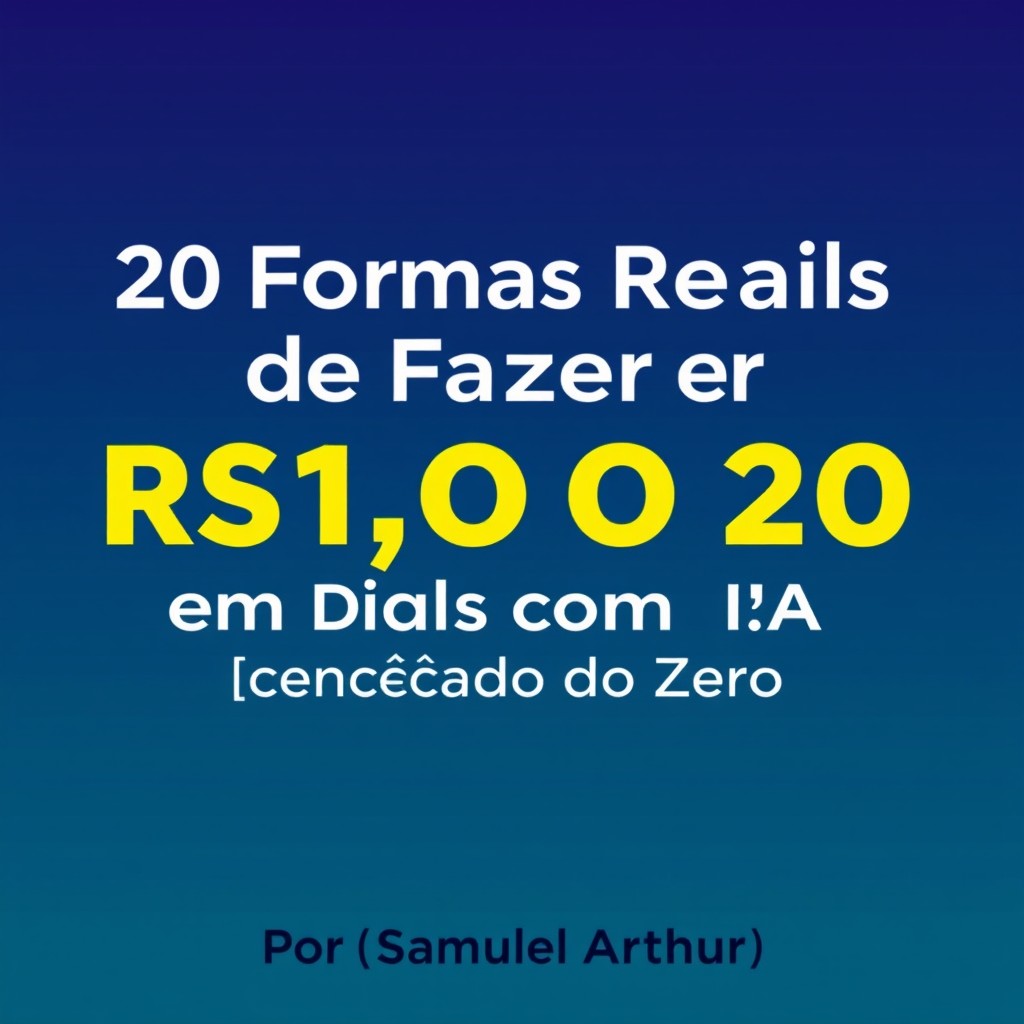 A minimalist e-book cover with a clean and professional design featuring a bold, modern font for the title: '20 Formas Reais de Fazer R$1