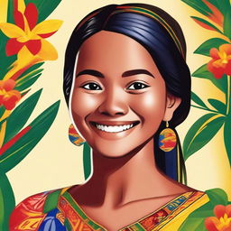 A high-quality digital art image of a Filipino girl