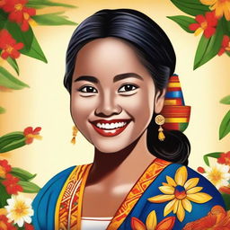 A high-quality digital art image of a Filipino girl