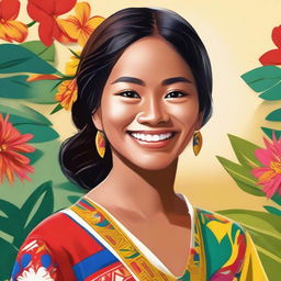 A high-quality digital art image of a Filipino girl