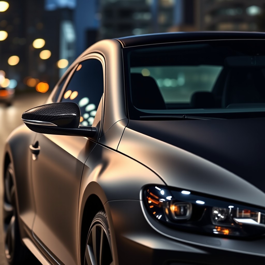 A sleek and stylish Volkswagen Scirocco in a stunning matte black finish