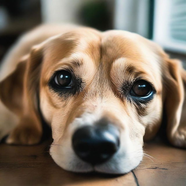 A deeply moving scene capturing a dog's eyes intensely locked with its owner's, radiating an undeniable bond of companionship and unconditional love.