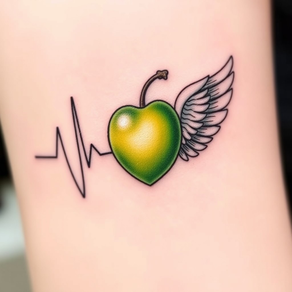 A small, delicate tattoo design featuring a heartbeat line that elegantly curves into the shape of the letter 'J'