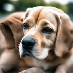 A deeply moving scene capturing a dog's eyes intensely locked with its owner's, radiating an undeniable bond of companionship and unconditional love.