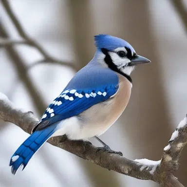The protagonist in the novel spotted a blue jay sitting on a branch, its vibrant feathers contrasting against the dark surroundings.