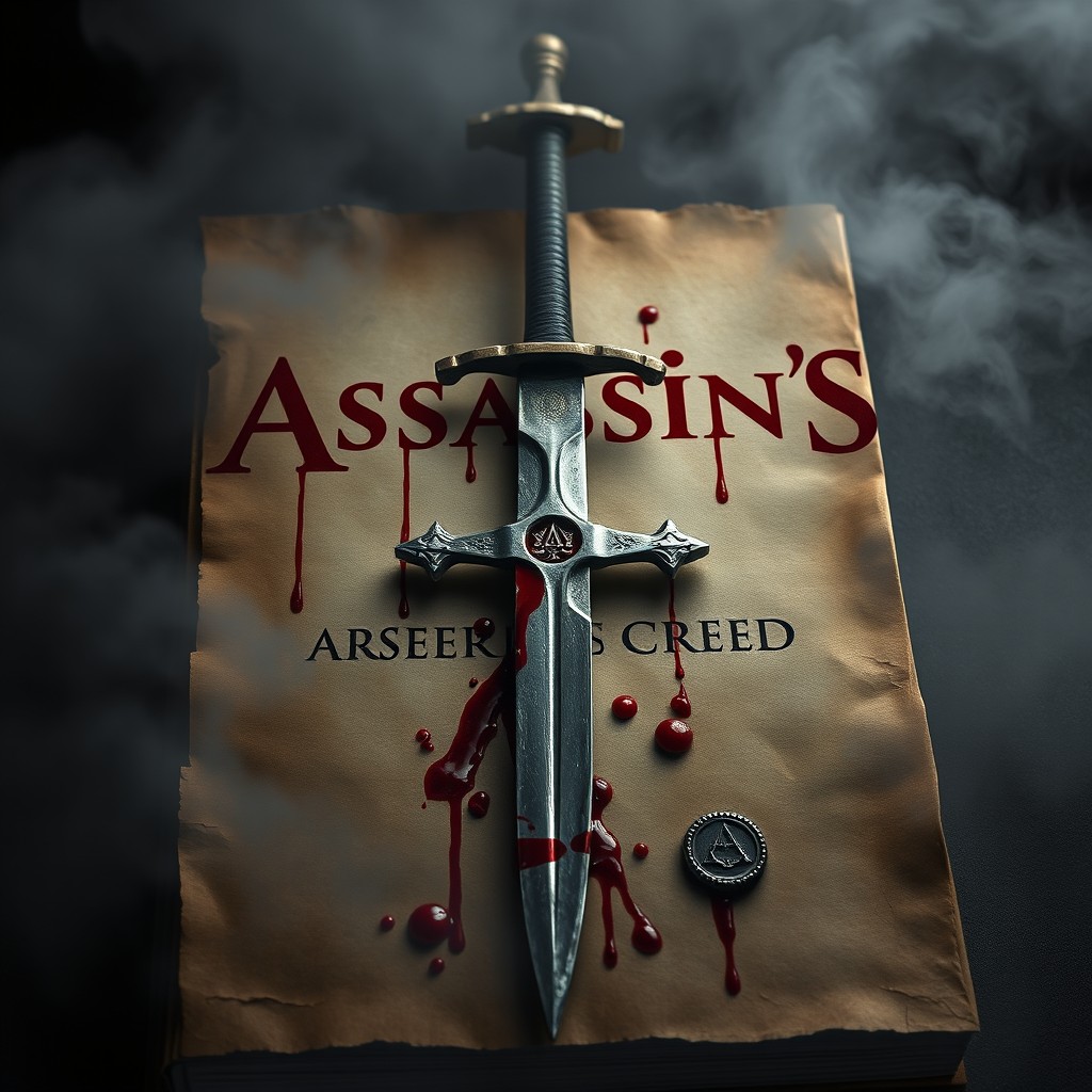 A photorealistic dark book cover featuring a bleeding Templar cross over a burnt parchment