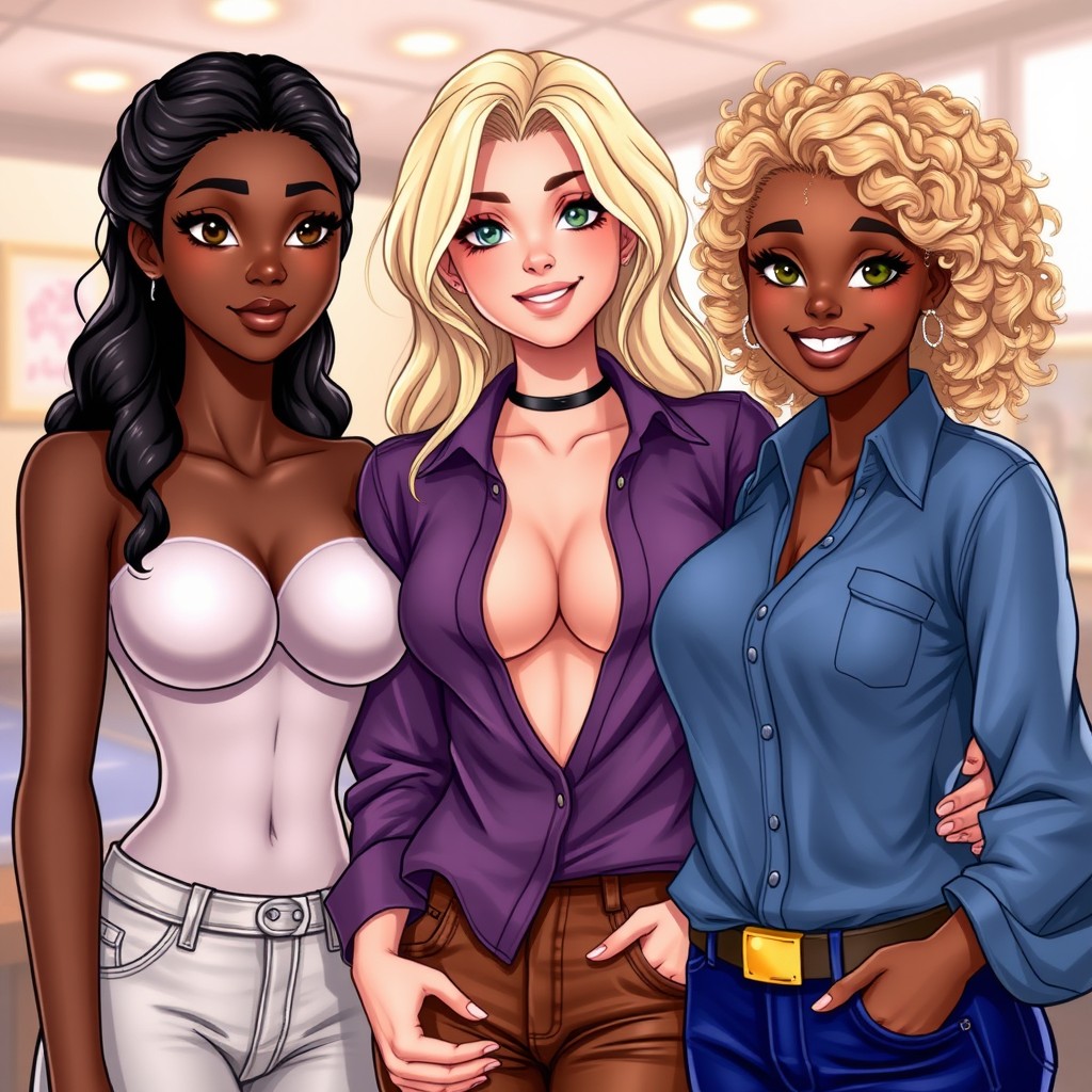 A realistic depiction of three girls together