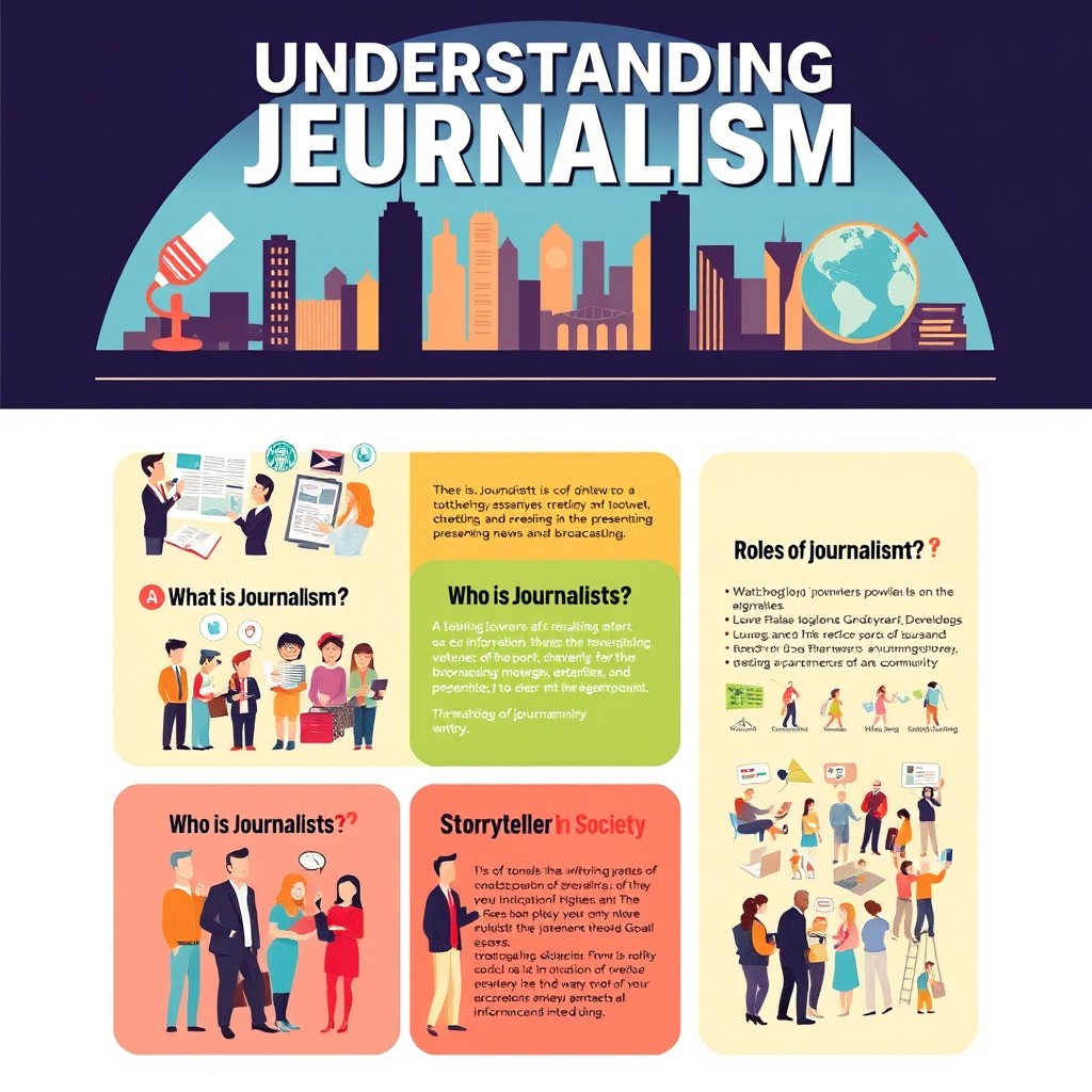 An eye-catching infographic poster that visually represents the essence of journalism