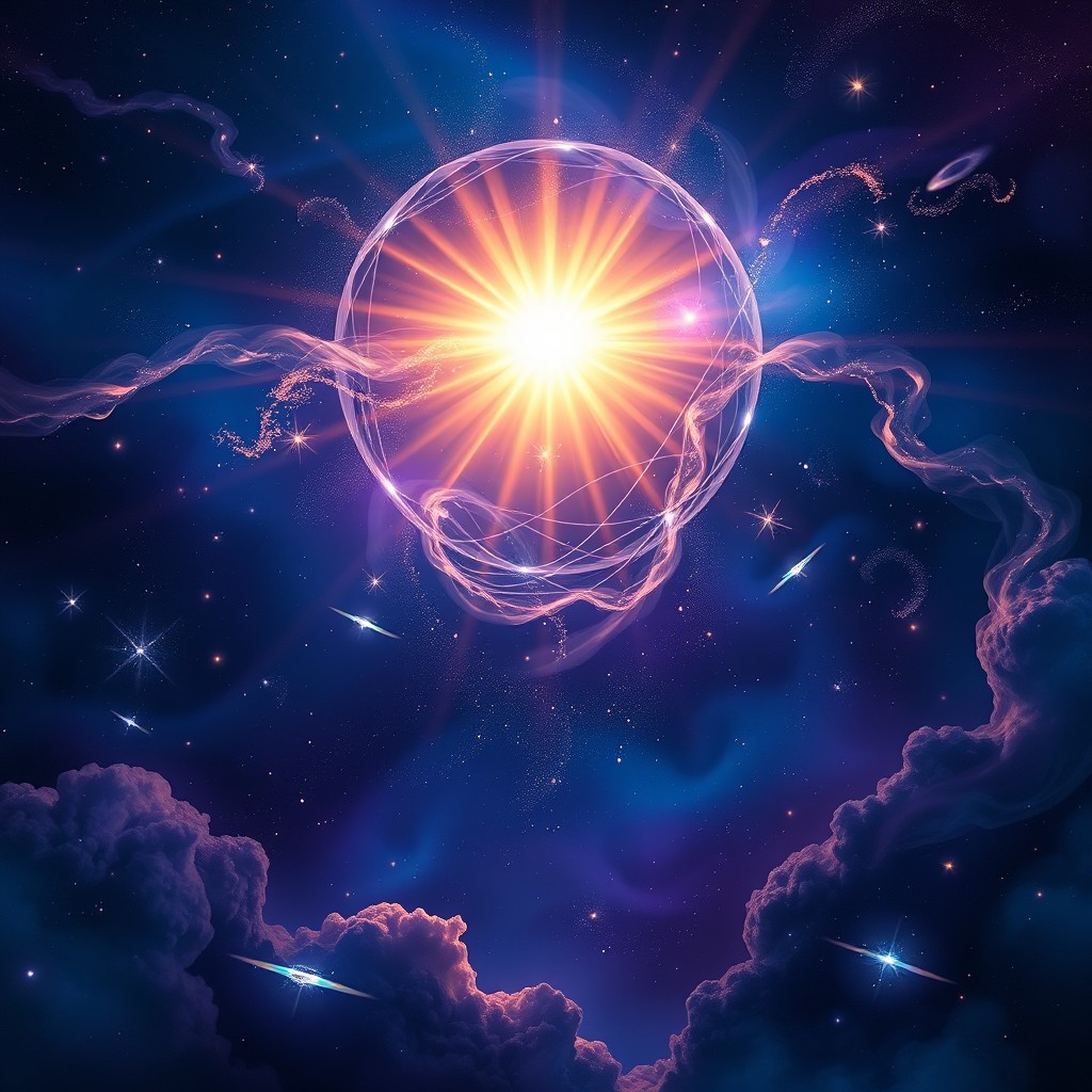 A conceptual representation of 'Creatio Ex Nihilo', depicting the creation of the universe from nothing