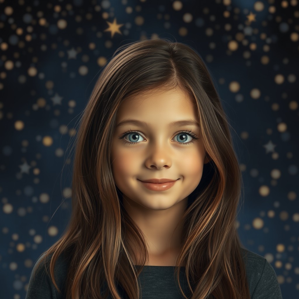 A beautiful, enchanting scene featuring a background of countless small stars twinkling against the night sky