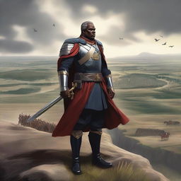 A high-quality, digital art image depicting a scene of Kolade, a strategic general