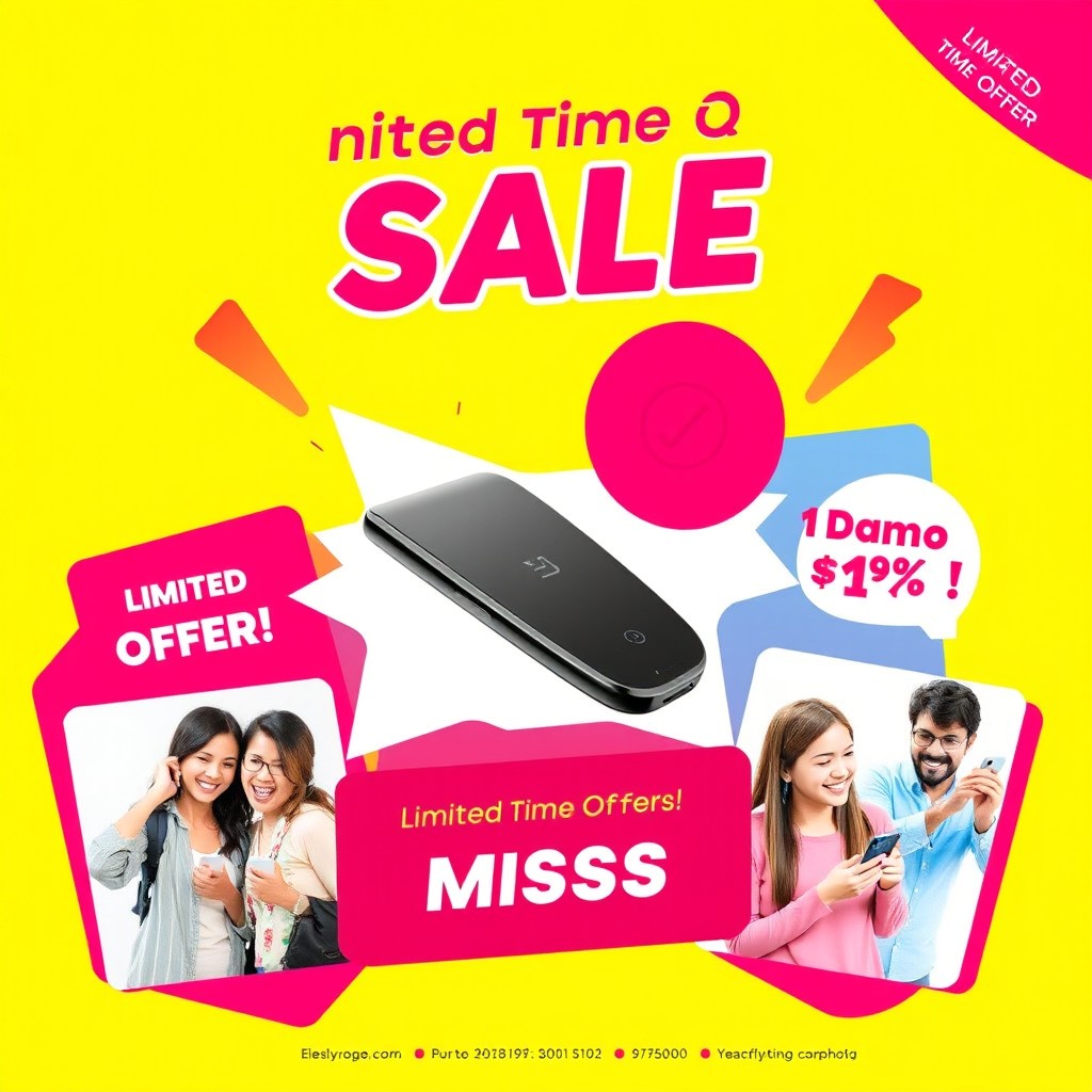 A vibrant advertisement showcasing a promotional sale for a popular product