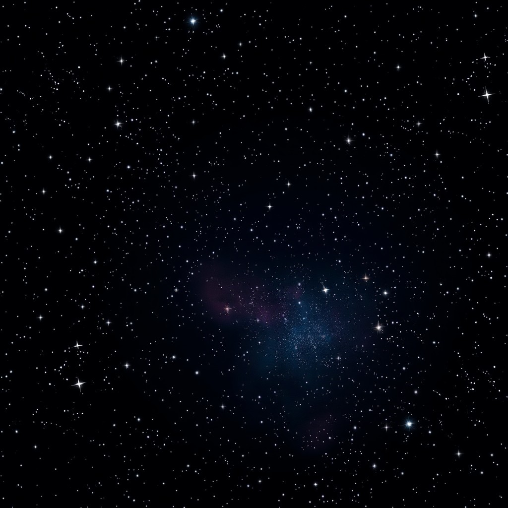 A dark, cosmic background filled with countless bright stars twinkling against the vastness of space