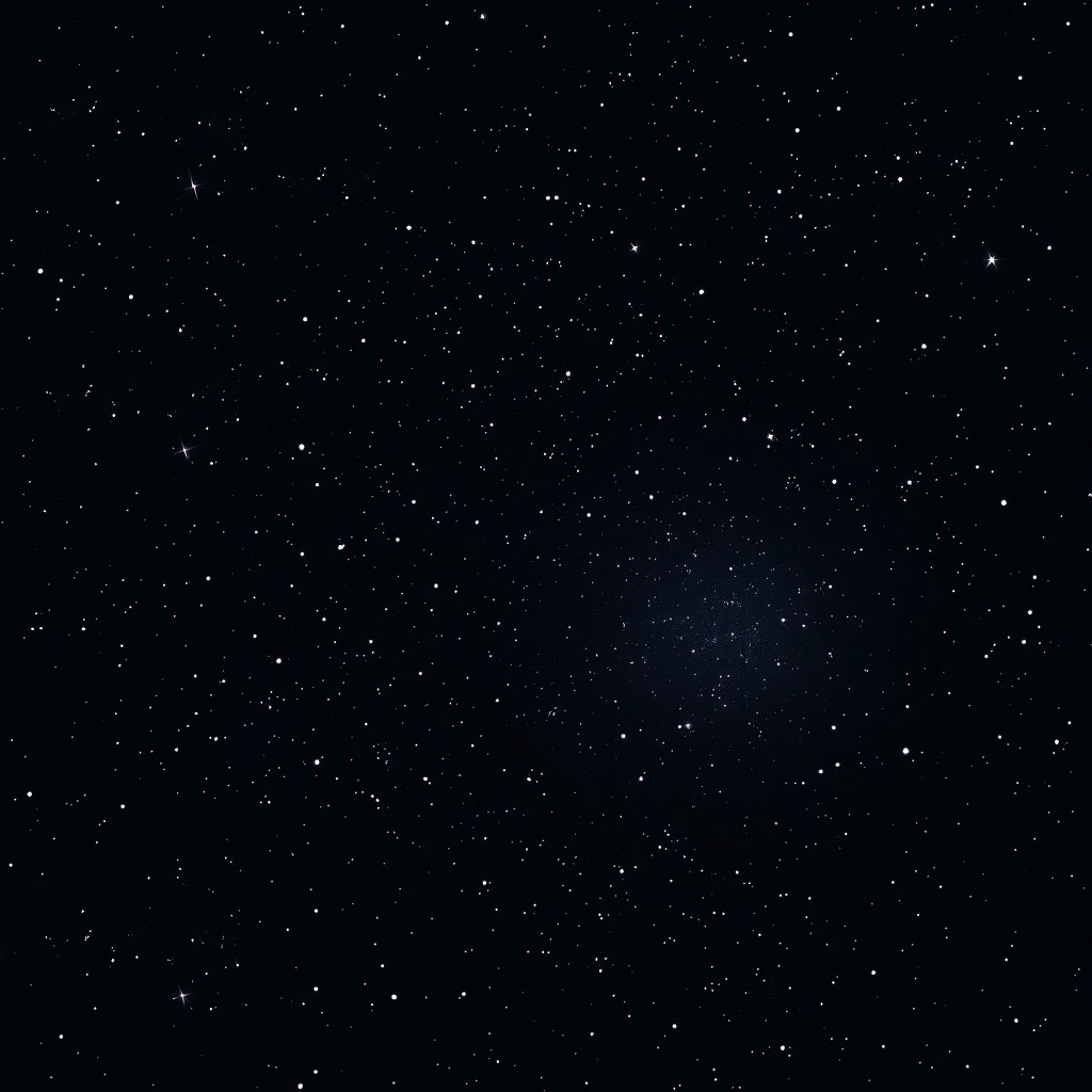 A dark space background filled with countless sparkling stars, creating a vast and serene cosmic atmosphere