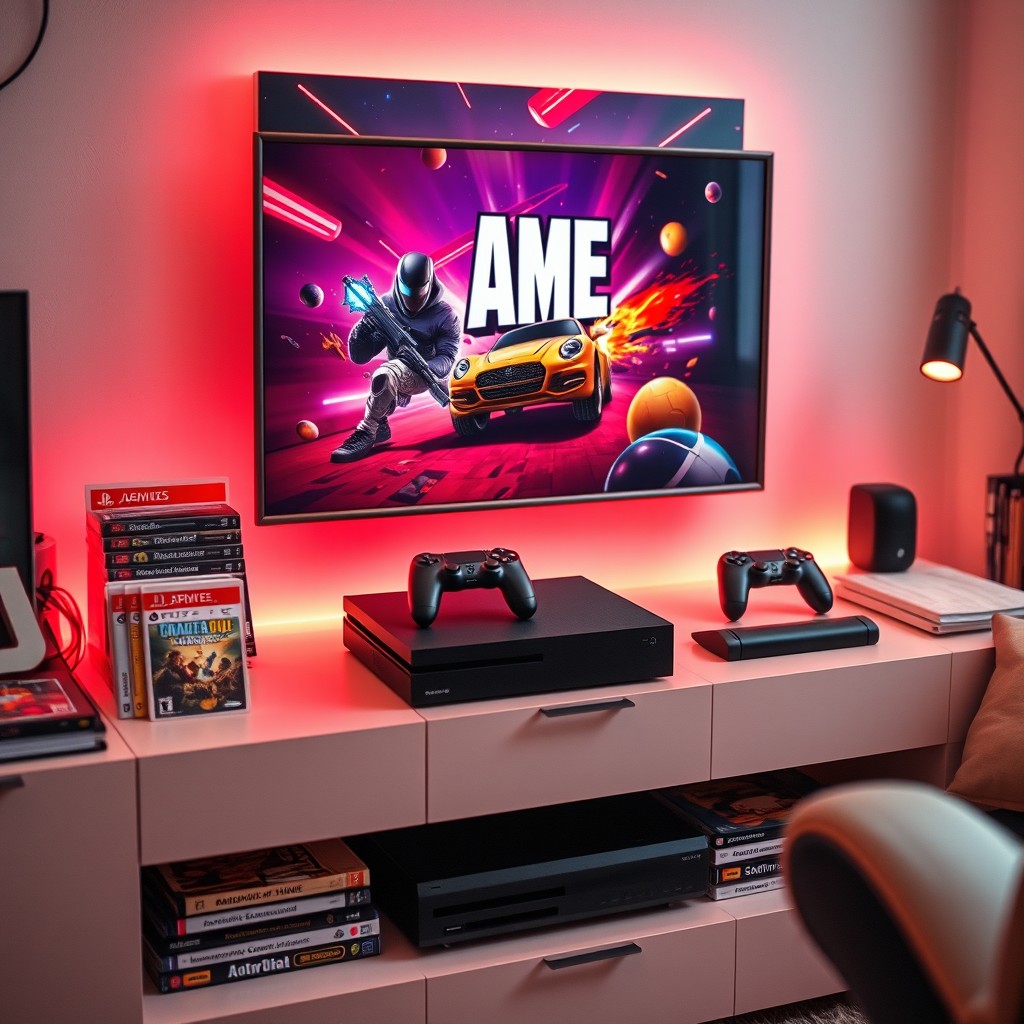 Stylish Gaming Setup: Modern Photo Composition of a Sleek Console