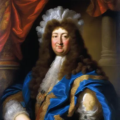 The portrait of King Louis XIV by Hyacinthe Rigaud features the monarch adorned with a magnificent periwig.