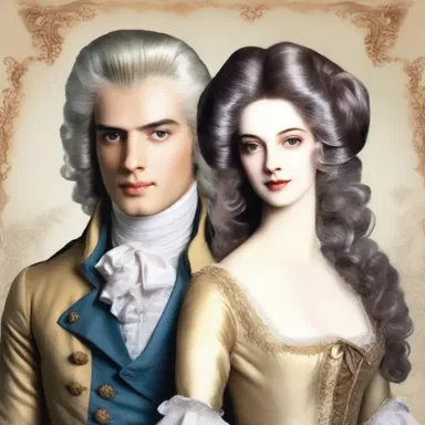 In the romantic novel set in the 18th century, the dashing hero catches the eye of the heroine with his stylish periwig.