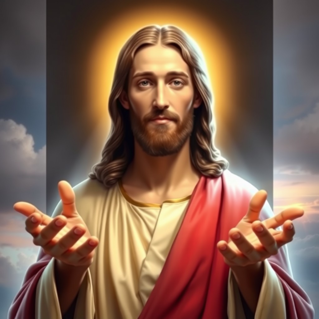 A beautiful and serene image of Jesus Christ, depicted in a classic style