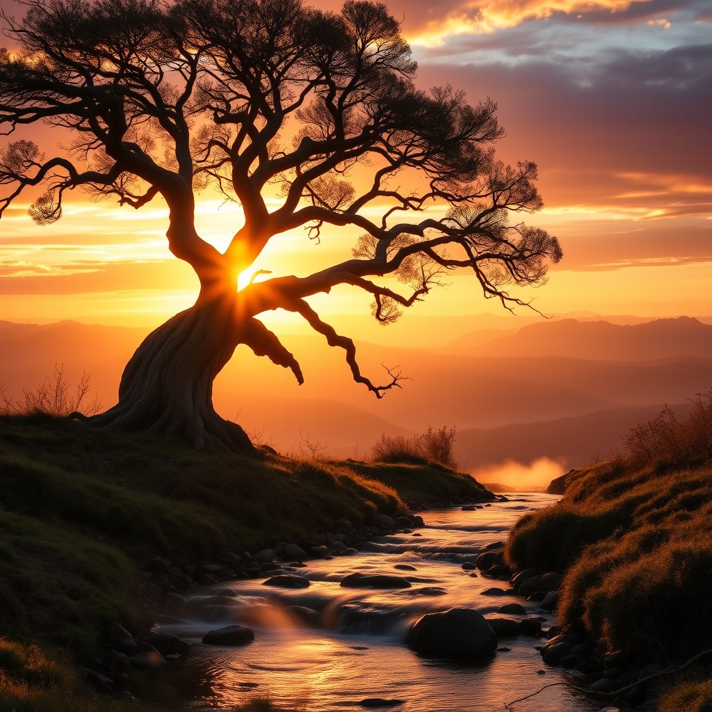 A serene landscape representing the essence of life and time as teachers