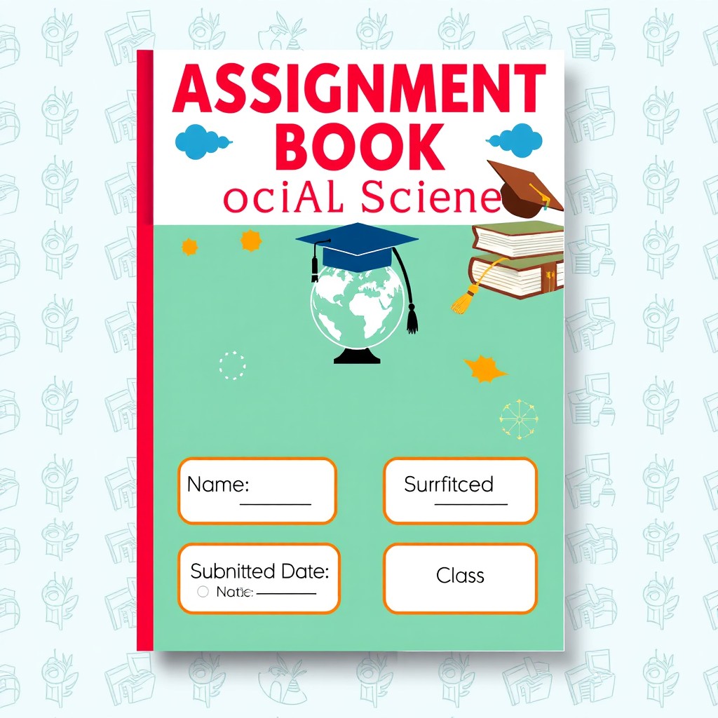 A creative and visually engaging book cover design for an assignment in Social Science