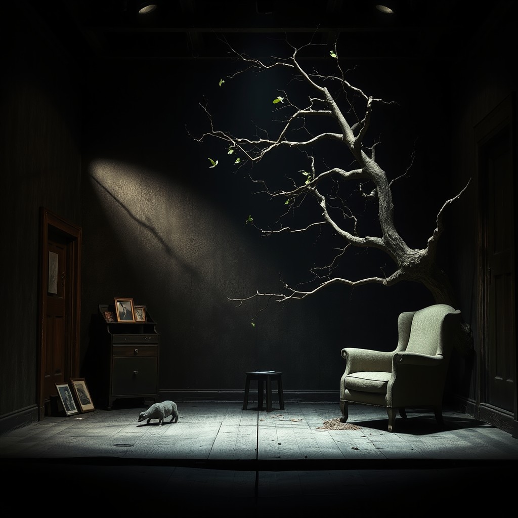 A symbolic stage design for Henrik Ibsen's play "The Wild Duck"