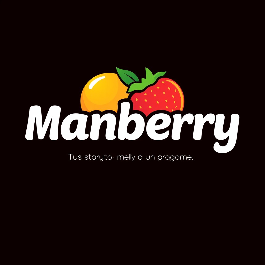 A vibrant and eye-catching logo for a virtual store called 'Manberry', which specializes in selling handbags