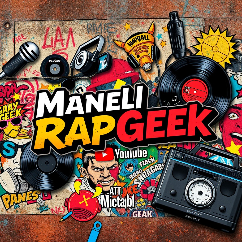 Create a captivating YouTube banner for the channel 'ManelRapGeek'